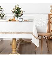 MYSKY HOME Table Cloth for Rectangular, Waterproof Tablecloth, Soft Cotton Indoor/Outdoor Tablecl...