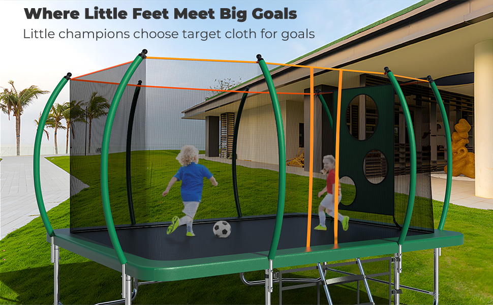 Lyromix 14FT Outdoor Rectangle Trampoline for Kids and