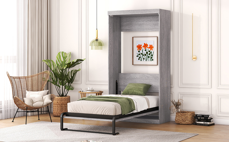 P PURLOVE Twin Murphy Bed Twin Size