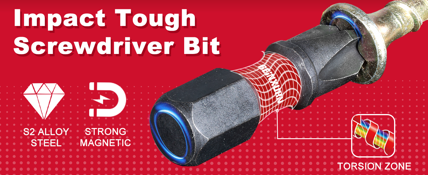 Geinxurn 22 Pieces Impact Screwdriver Bits S2