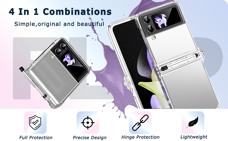 NINKI Compatible Samsung Galaxy Z Flip 4 Case S Pen Z Flip