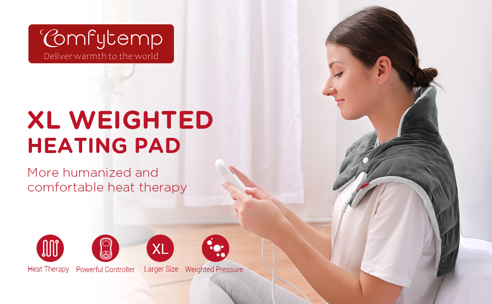 Weighted Heating Pad for Neck and Shoulders, Comfytemp 2