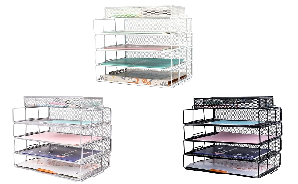 Exerz 5 Pieces Pack Mesh Desktop Office Organizer