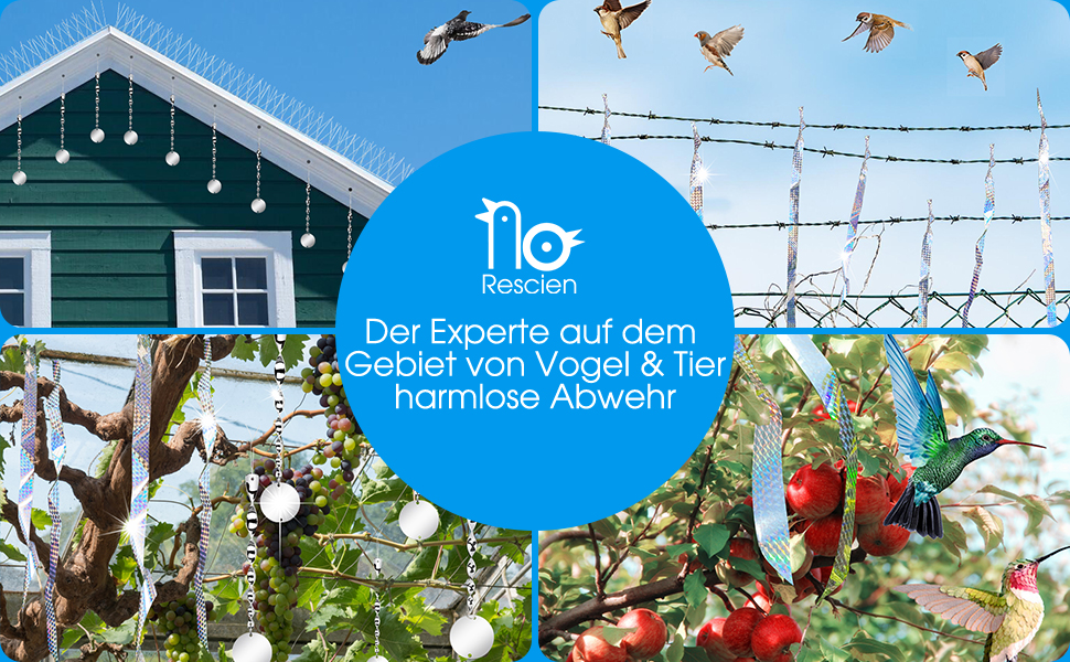 Pack of 12 Bird Repellent Reflector Wind Spiral Bird Repellent with 50