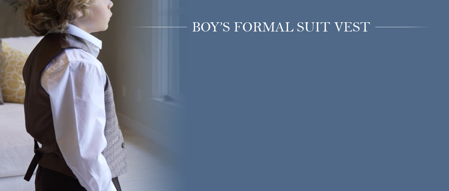Boy's Tweed Plaid Formal Suit Vest