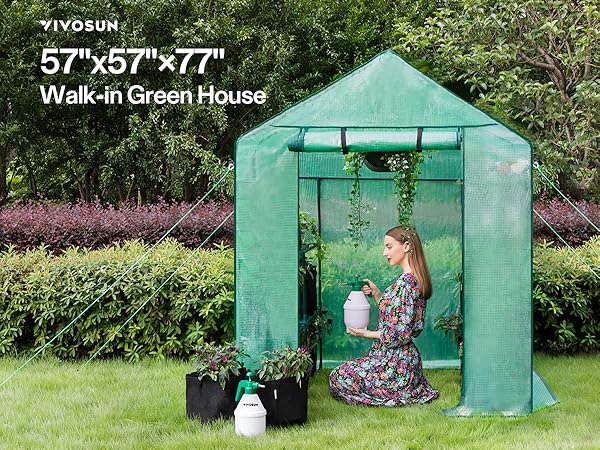 Amazon.com : VIVOSUN 57x57x77 Inch Mini Walk in Green House