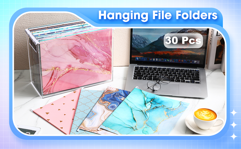 30 Pcs Geometric Hanging File Folders, Including