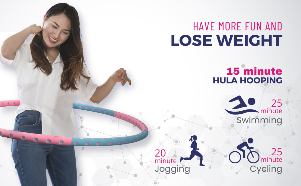 Dealx Xone- Glittering Weighted Hula Hoop For Adults And Kids, Fitness Exercise Hoop For Indoor/Outdoor Use, Fitness Hula Hoops Multicolor Stripes