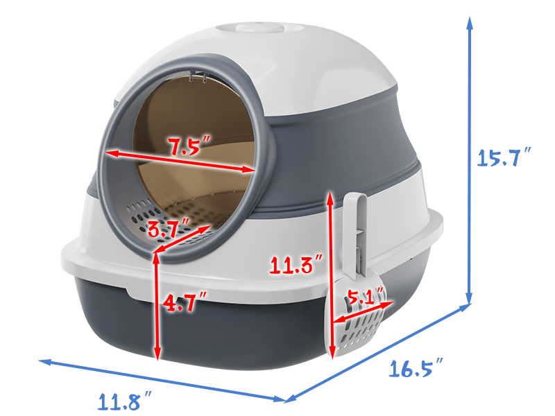 Lesnox Cat Litter Box, Enclosed Litter Box with Lid