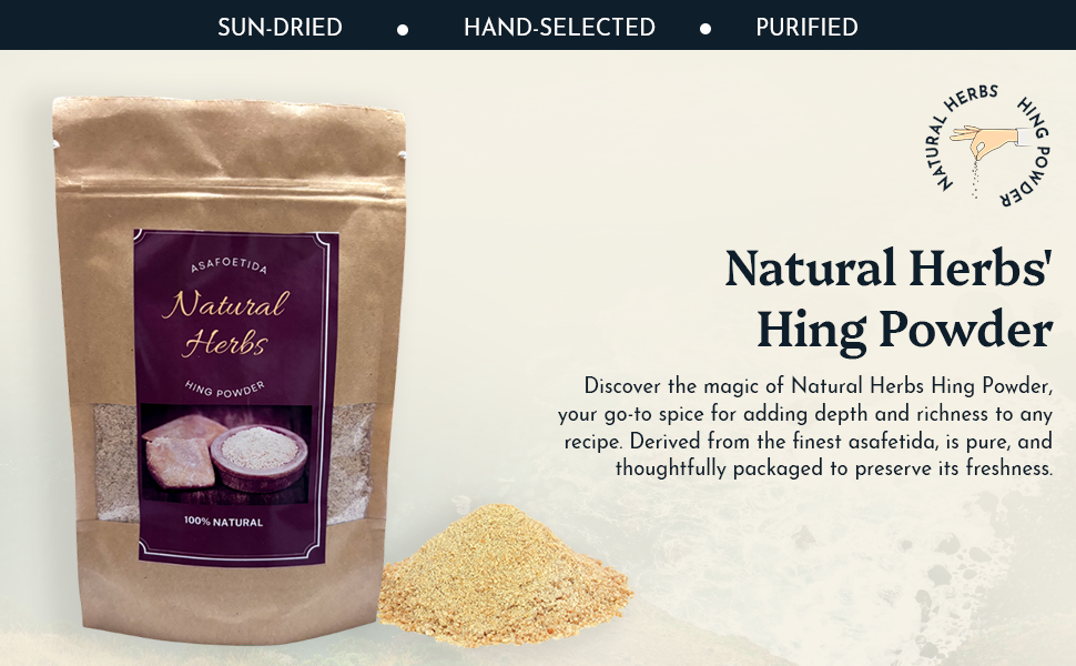 Natural Herb Hing Powder, Pure, Odorless & Conveniently