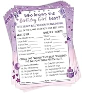 HOMANGA Who Knows The Birthday Girl Best, Birthday Would She Rather, Birthday Game Cards for Teen...