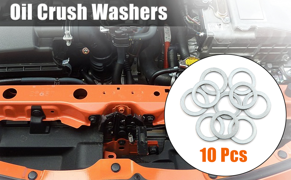 X AUTOHAUX 10pcs Universal Engine Oil Crush Washers Drain