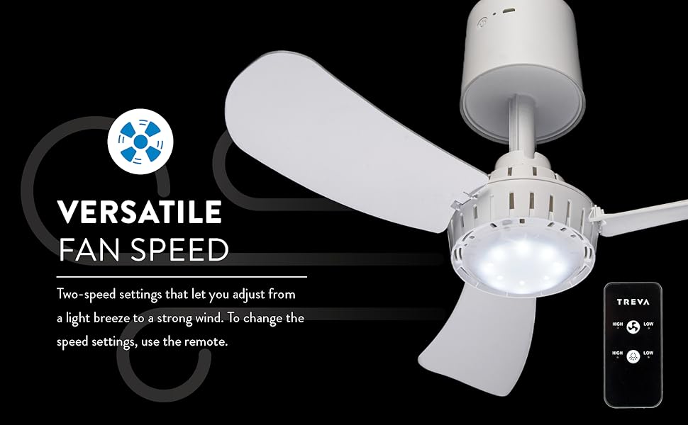 Treva Rechargeable 15 in Canopy Fan Easy to Assemble