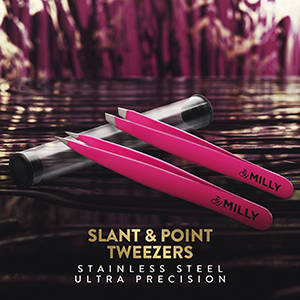 By Milly tweezers set pink