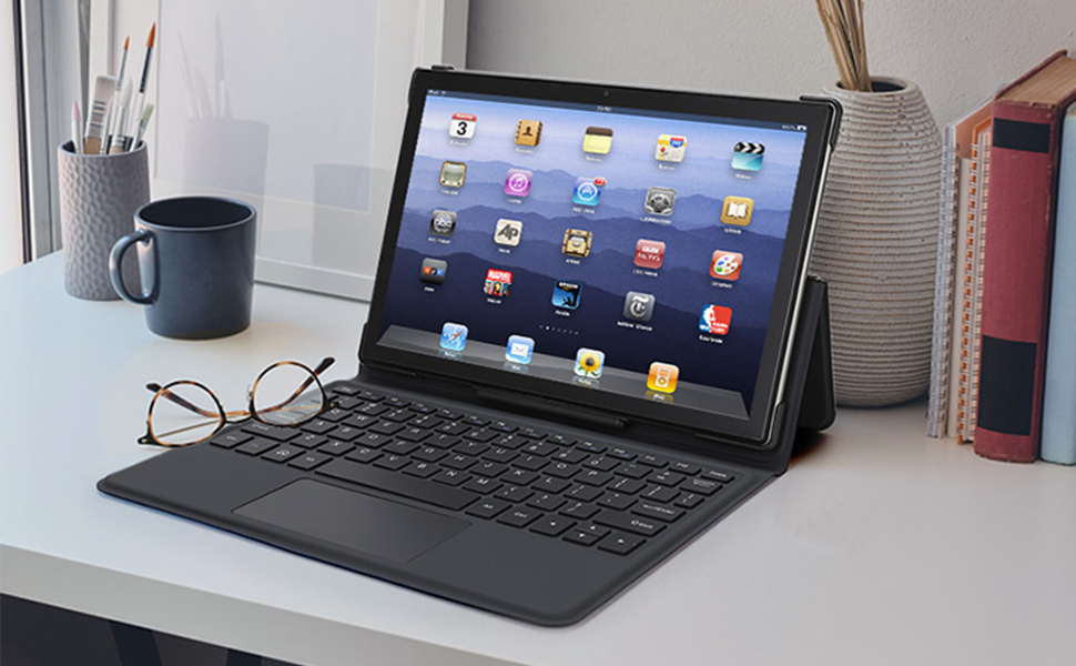tablet with keyboard case,Veidoo tablet pc, 10.1 tablet, 4G RAM tablet, 10.1 black tablet