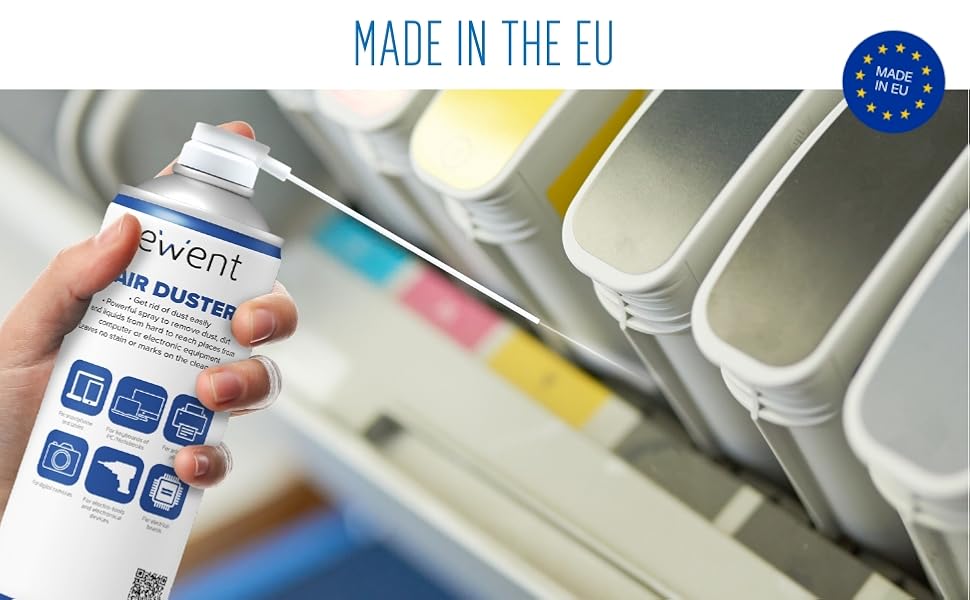 Ewent EW5601 Compressed Air Spray Can, Can with Long Straw to reach all