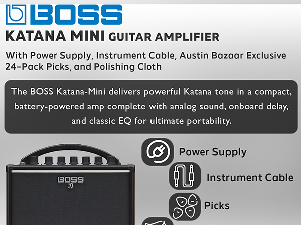 Amazon.com: Boss Katana Mini Guitar Amplifier Bundle with