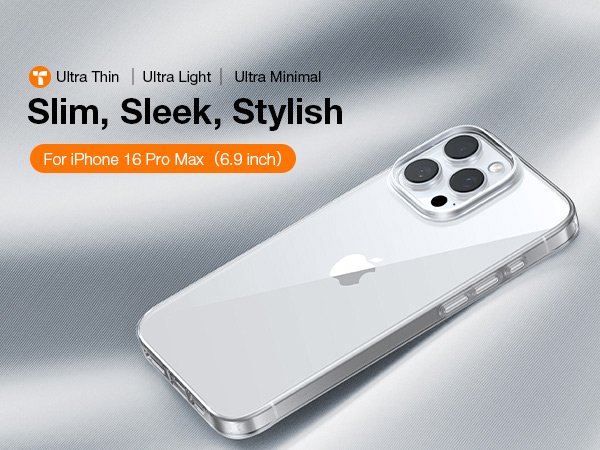 Amazon.com: TORRAS Slim Fit for iPhone 16 Pro Max Case Clear