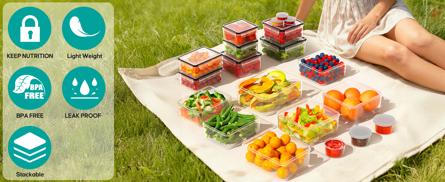 Food Storage Containers with Lids Airtight