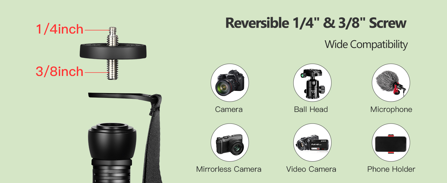 Monopod with Feet, Manbily Camera Monopod, 67" Aluminum