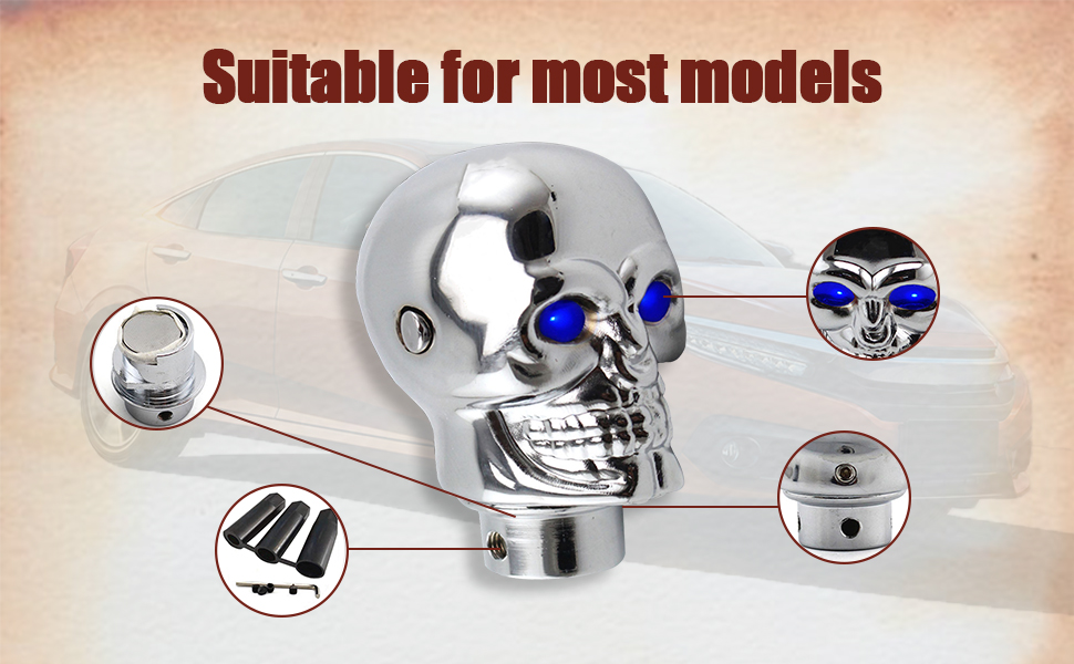 ASUBHA Skull Shifter Knob, Gear Shift Stick Handle