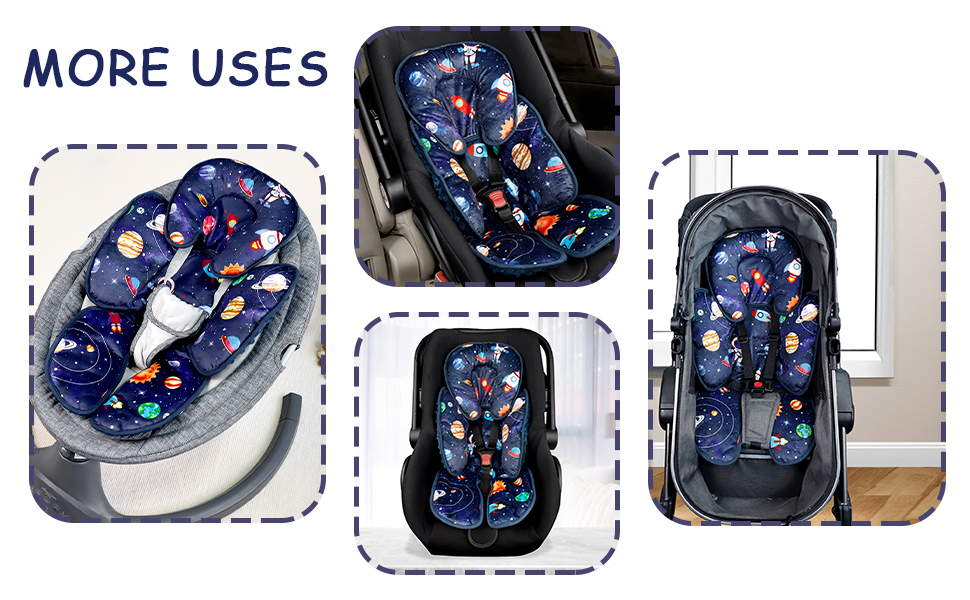 SWESEN Baby Car Seat Head & Body Support, Infant Carseat Insert, Newborn Headrest