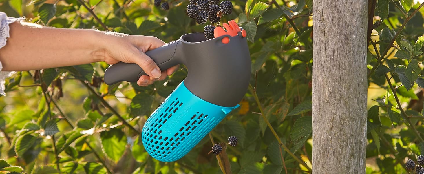 Gardena combisystem Berry Picker harvester with integrated basket for