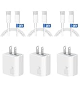 iPhone 16 15 Fast Charger [Apple MFi Certified] 3 Pack Charger 6FT USB C Wall Charger Compatible ...