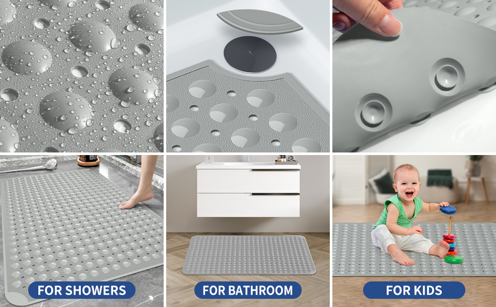 OTHWAY Extra Large Shower Mat 47x32, TPE Non Slip Shower