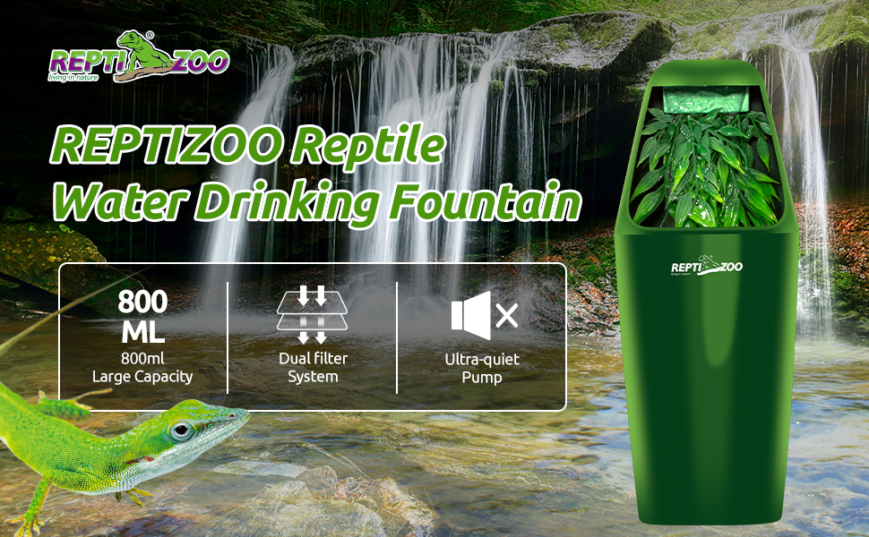 REPTIZOO Reptile Waterfall Automatic Reptile Drinking