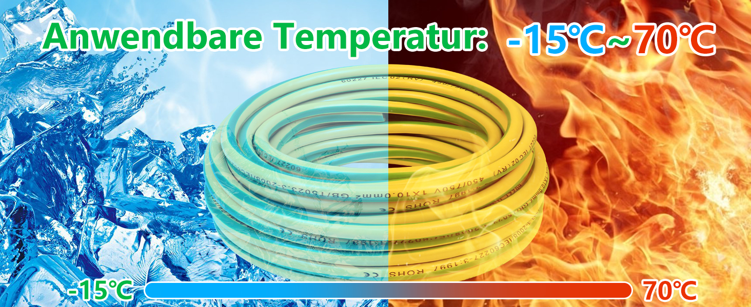 Temperaturbeständige Rohre oder Schläuche im geteilten Bild — Eisseite (-15 °C) und Brandseite (70 °C)