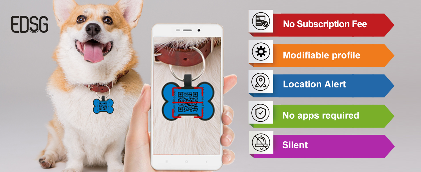 dog tags for pets engraved uk QR code dog tag Personalised dog tag cat id name ID tag tags