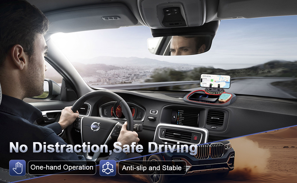 The Car Phone Holder Allows you to Free your Hands and Drive Safely and Attentively.