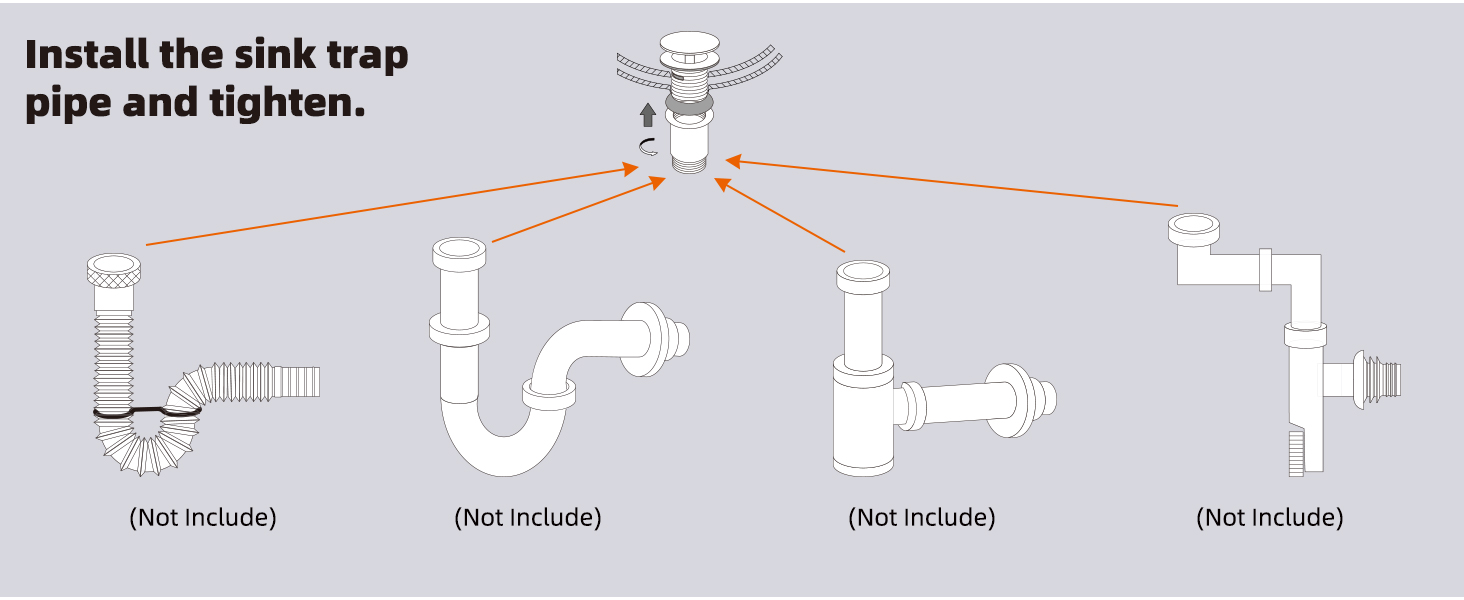Hibbent Basin Sink PopUp Waste Plug Push Pull Rod Lever Kit BathroomG