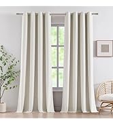 Vision Home Natural Linen Full Blackout Curtains Grommet Linen Total Room Darkening Window Curtai...