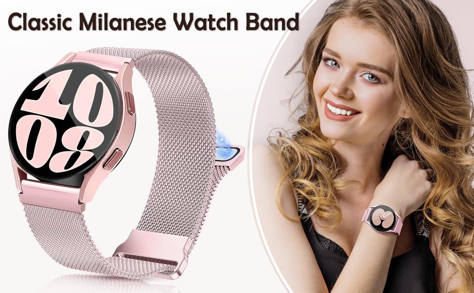 20mm Soft Milanese Samsung Watch Bands for Women & Men