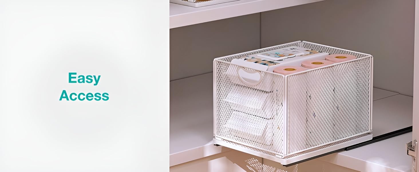 Kitchen Organizer Sliding Shelf Bathroom Desk Cupboard Cabinet Storage Spice Rack Basket Pullout