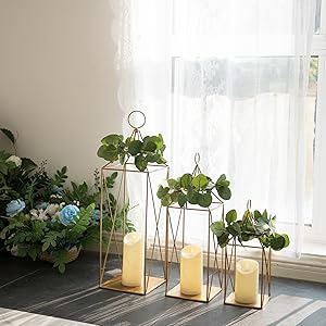 Amazon.com: HPC Decor Tall Metal Lantern Decor Set of 3-24