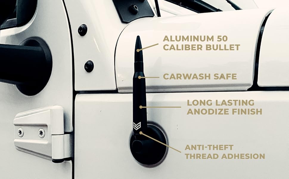 Bullet Antenna for Jeep Wrangler JK & JL Gladiator 2007