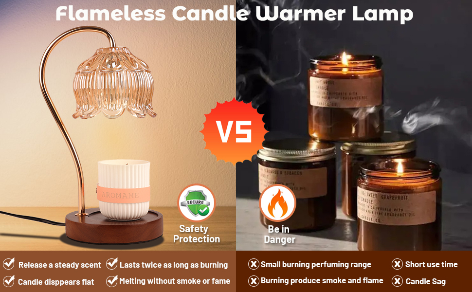 WAEKIYTL Candle Warmer Lamp with Timer, Electric Dimmable
