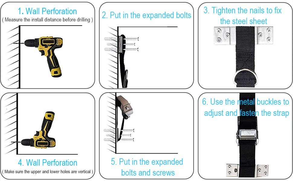 Brebebe Multi Point Wall Anchor Strap for Resistance Bands