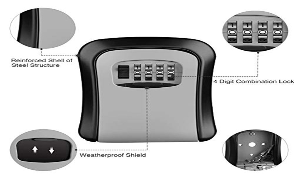 Key box , Combination Key Safe Box , key storage box Outdoor , lock box ,Metal key Box , Key cabinet