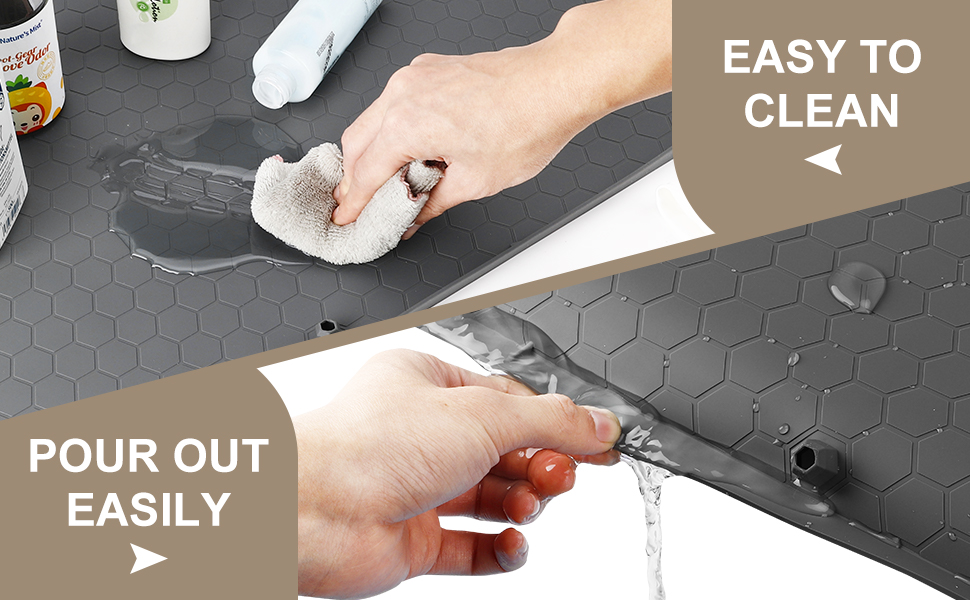 Under Sink Mats for Kitchen Waterproof, 28" x 22" Under