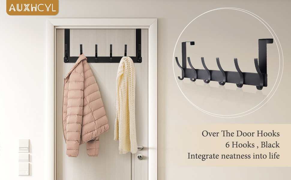 AUXHCYL Over Door Hanger, Over The Door Hooks, Over Door Hook Rack for Hanging Coat, Towel, Robe