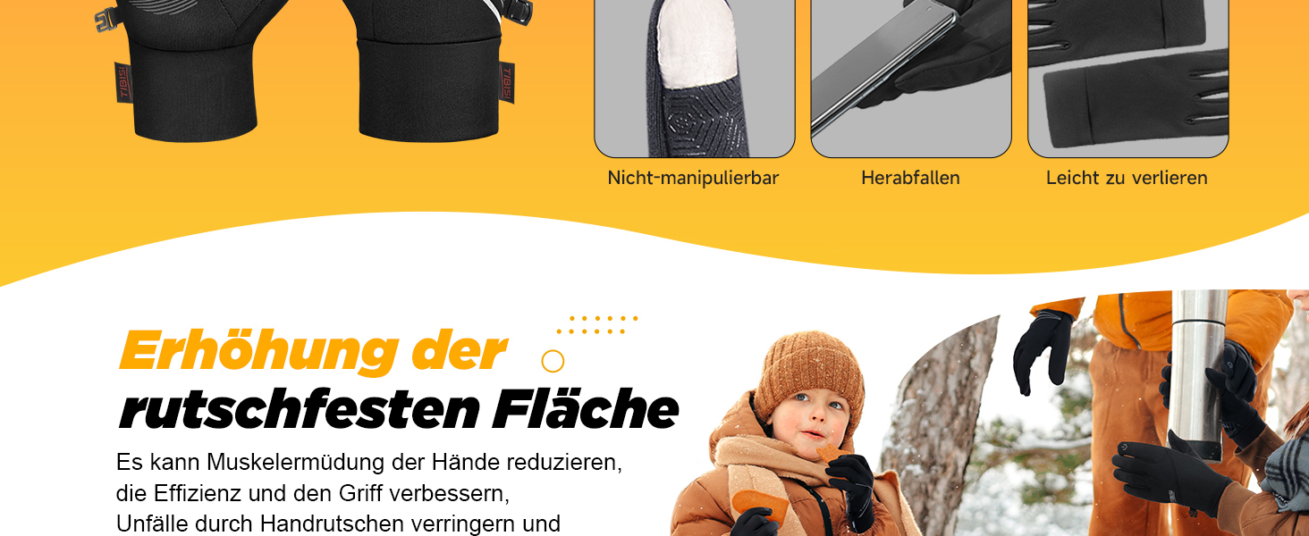 Handschuhe Kinder Winter Warme Softshell Winterhandschuhe Touchscreen Fahrradhandschuhe Jungen