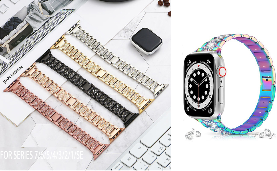 Amazon.com: ROTUIER Bling Band Compatible for Apple Watch