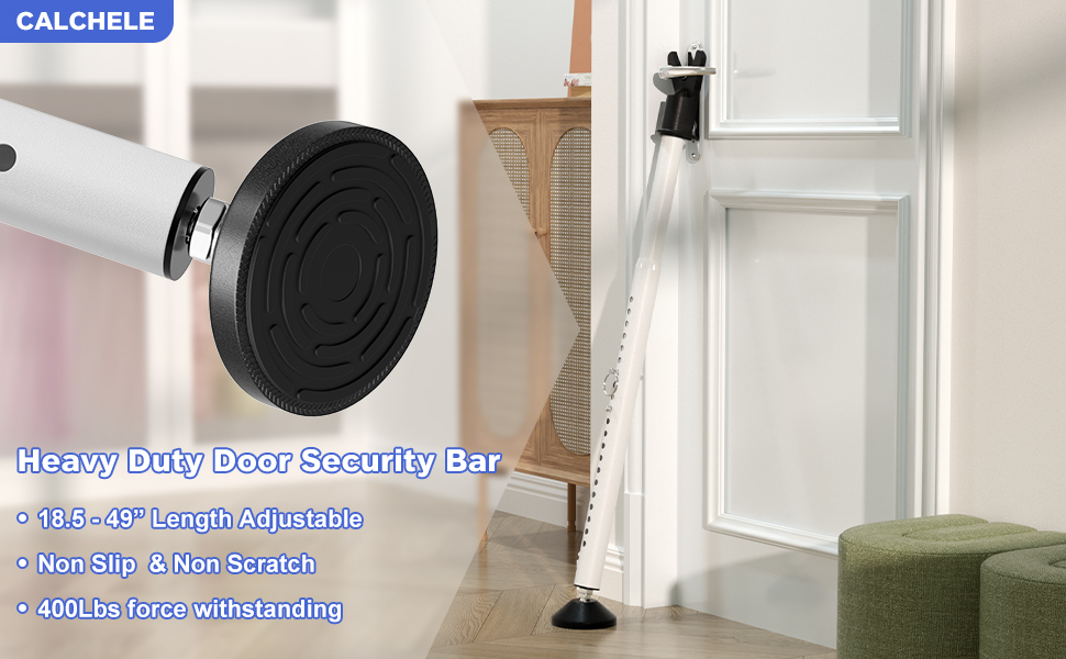 CALCHELE Door Security Bar & Sliding Patio Door Security Bar, Window Security Bar Door Stoppers