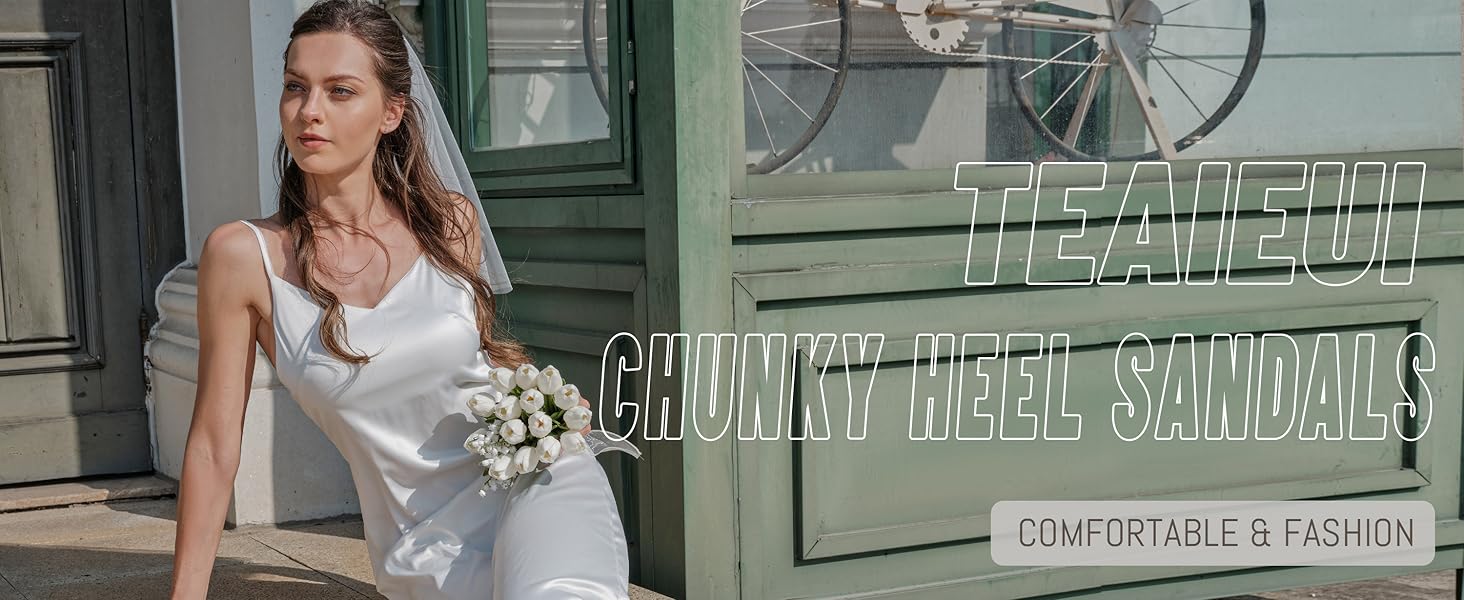 Comfy Pearl Wedding Shoes for Bride White Platform Heels Block Heeled Sandals Rhinestone High Heels