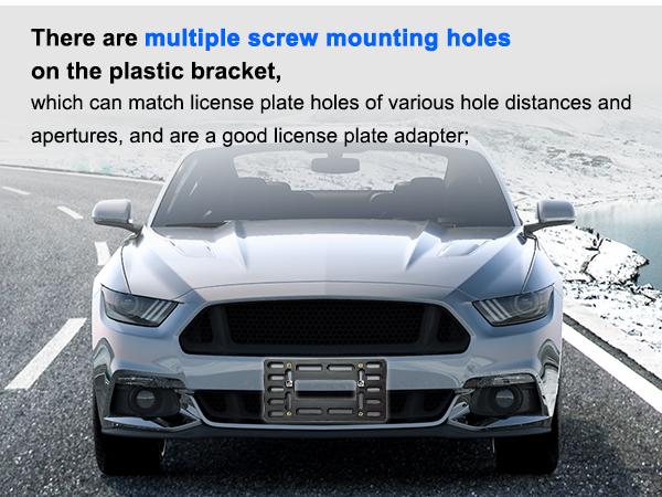 front bumper license plate holder bracket mounting kit trailer mount car no drill hole frame rear