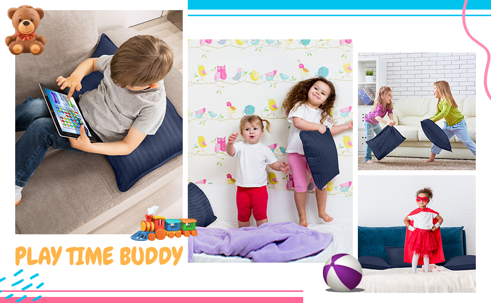 Utopia Bedding Toddler Pillow (Navy, 2 Pack), 13x18 Pillows